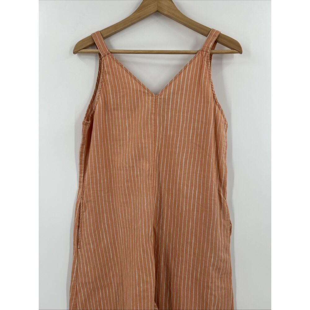 Marimekko X Uniqlo Linen Jumpsuit Womens Size XS Striped Orange Wide Leg - Picture 3 of 12